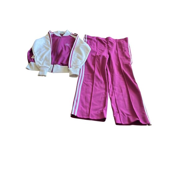 Adidas burgundy and white track suit jogging suit size Medium Large - Picture 1 of 13